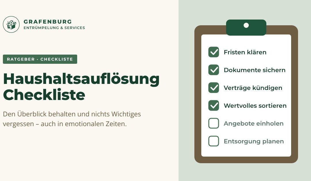 Haushaltsauflösung Checkliste